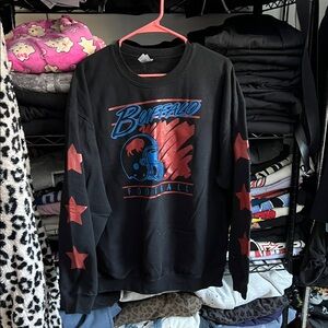 Men’s Buffalo Bills Football Black and Red Men's Crewneck Sweatshirt